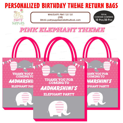 Pink Elephant Theme Return Gift Bag