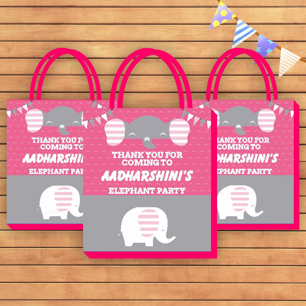 Pink Elephant Theme Return Gift Bag