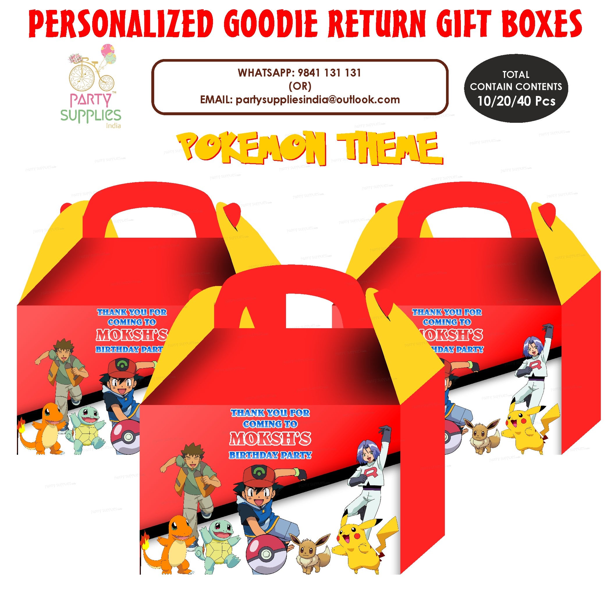 Pokemon Theme Goodie Return Gift Boxes