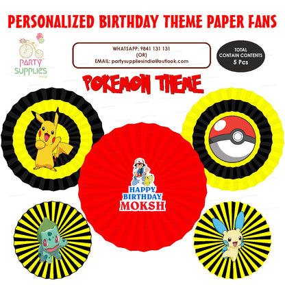 Pokemon Theme Paper Fan
