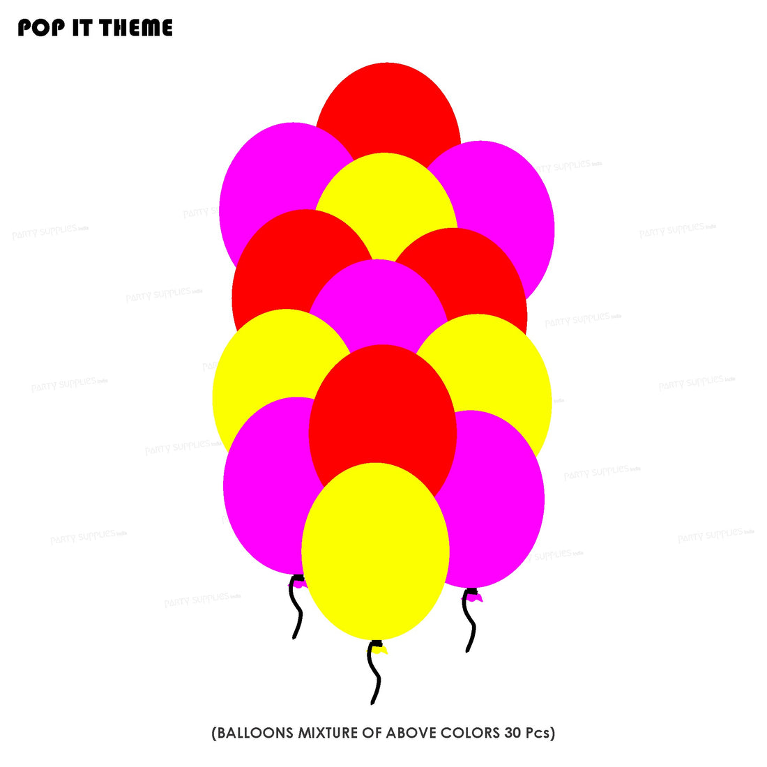 Pop It Theme Colour 30 Pcs Balloons