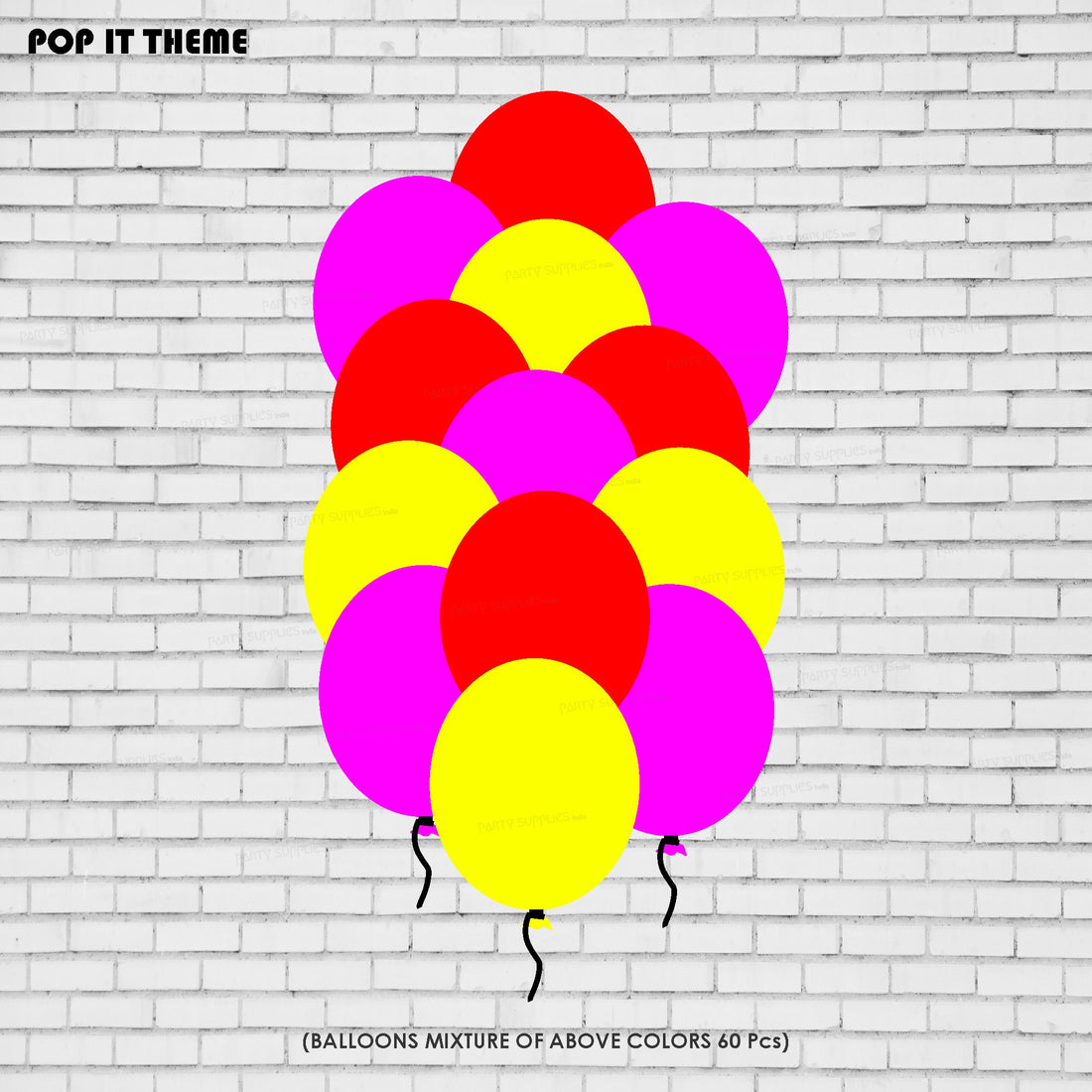 PSI Pop It Theme Colour 60 Pcs Balloons