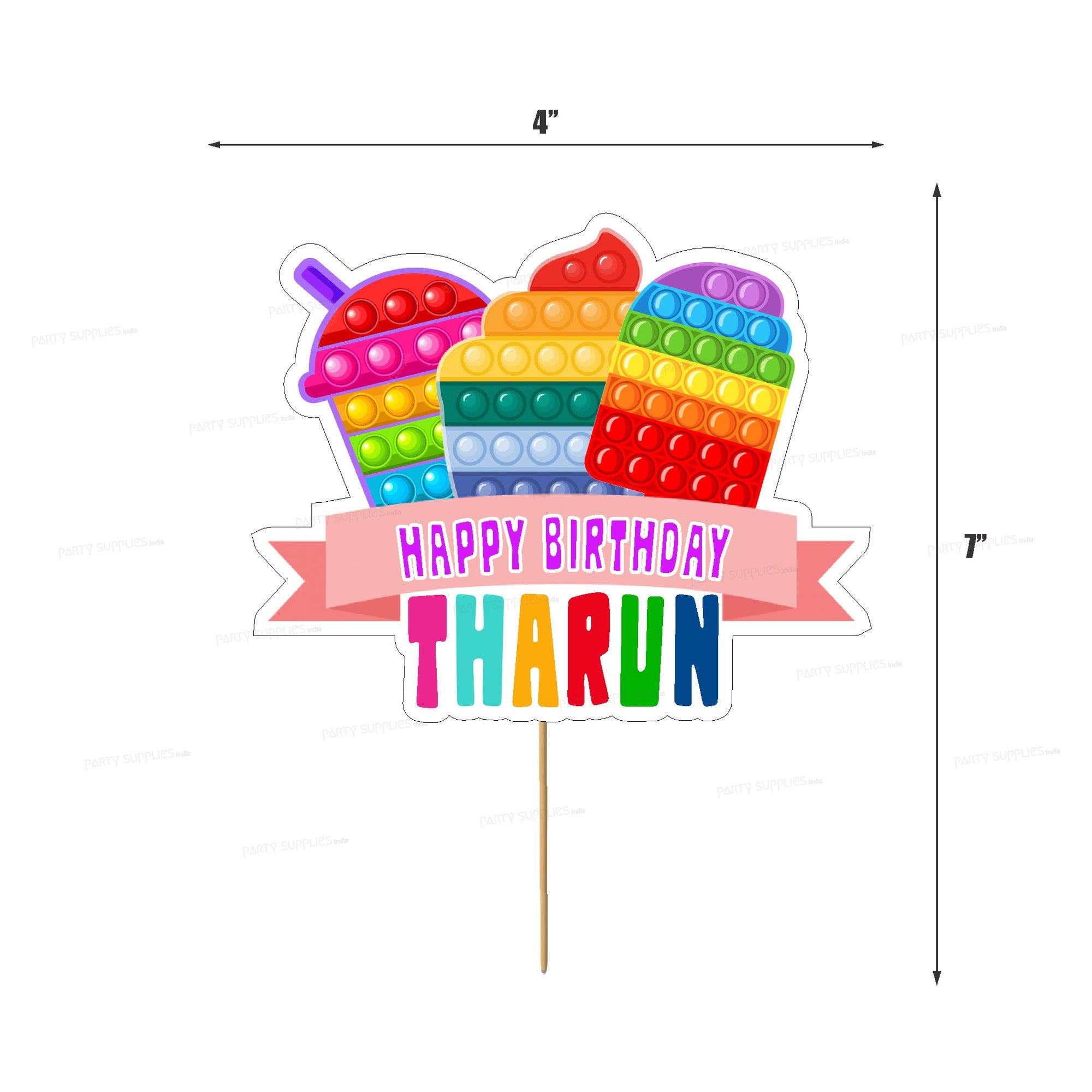 Pop It Theme Cake Topper Customized party supplies Online Party