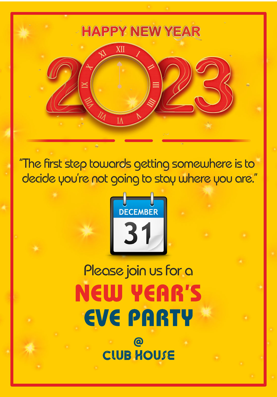 PSI  New Year Theme Customized Invite