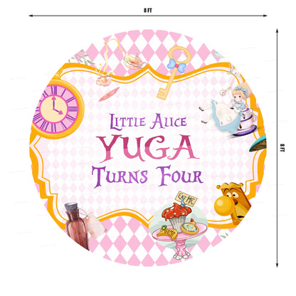 Alice in Wonderland Customized Round Backdrop