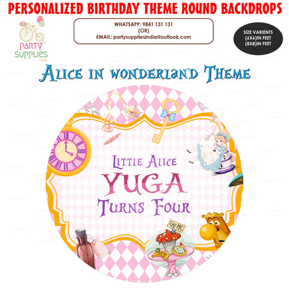 Alice in Wonderland Customized Round Backdrop