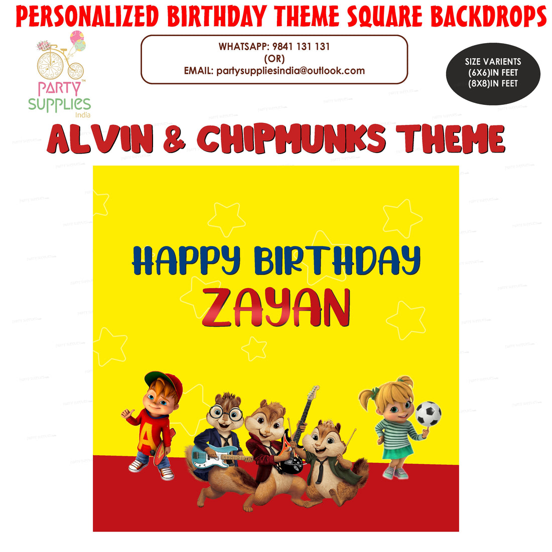 PSI Alvin and Chipmunks Theme classic Square Backdrop