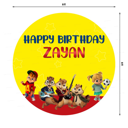 Alvin and Chipmunks Theme Classic Round Backdrop - image 3 of 3 | Party Supplies India