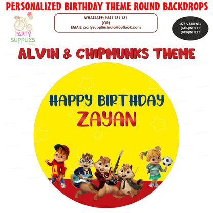 Alvin and Chipmunks Theme Classic Round Backdrop - image 1 of 3 | Party Supplies India