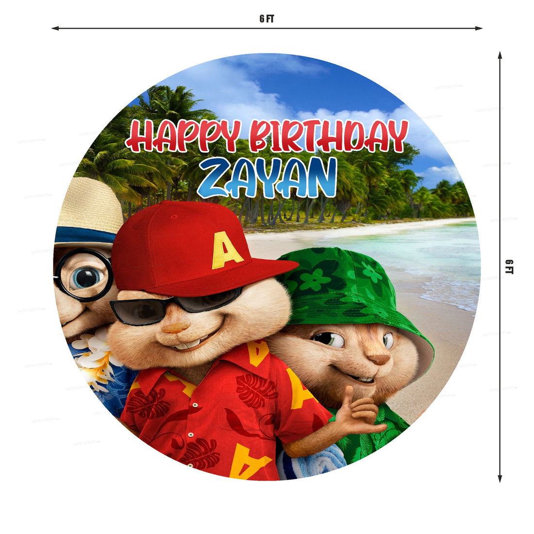 PSI Alvin and Chipmunks Theme Customized Round Backdrop
