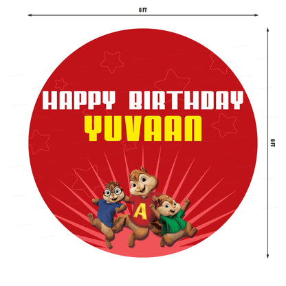 Alvin and Chipmunks Theme Premium Round Backdrop - image 2 of 3 | Party Supplies India