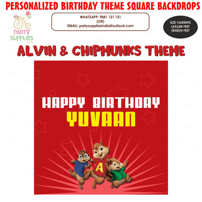 Alvin and Chipmunks Theme Premium Square Backdrop - image 1 of 3 | Party Supplies India