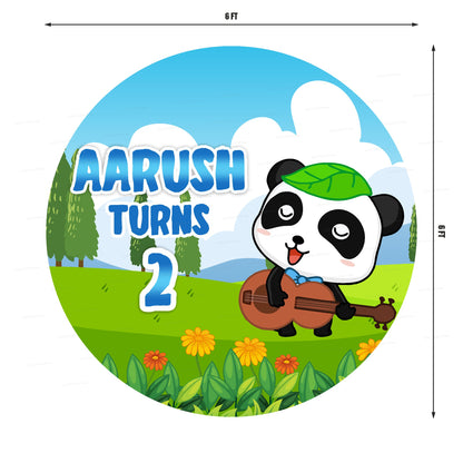 Baby Bus Theme Round  Personalized  Backdrop