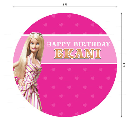 Barbie Theme Round Backdrop