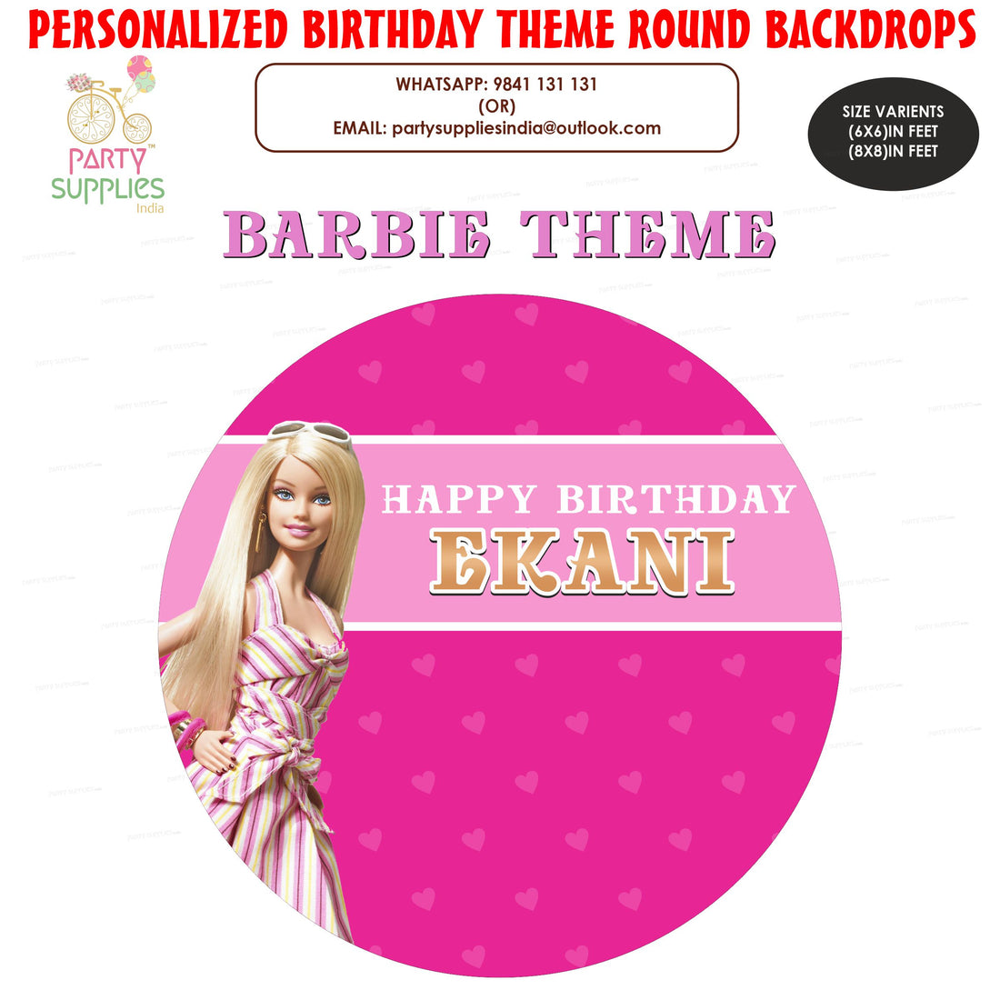 PSI Barbie Theme Round Backdrop