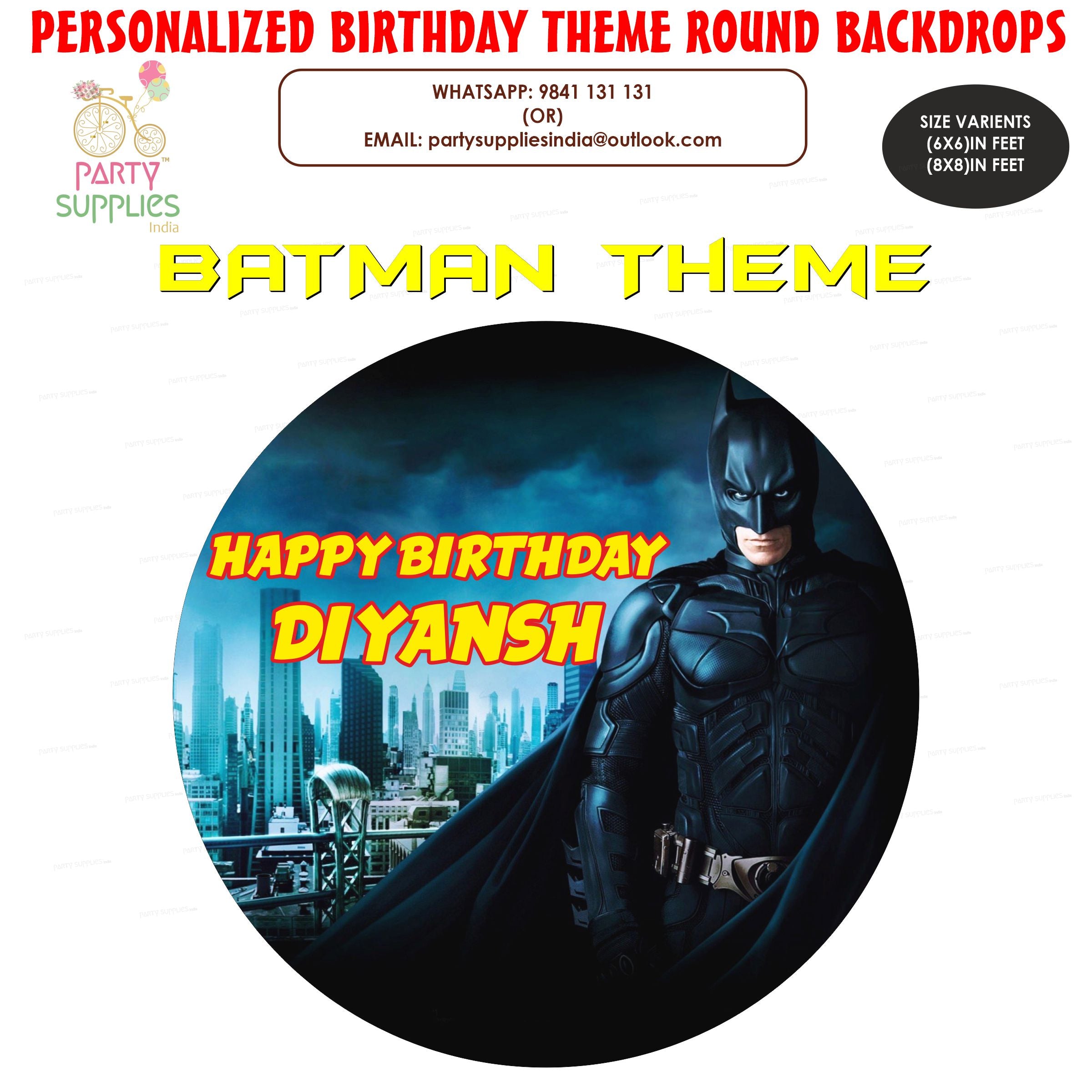 Batman Theme Round Backdrop | Party supplies online – Party Supplies India