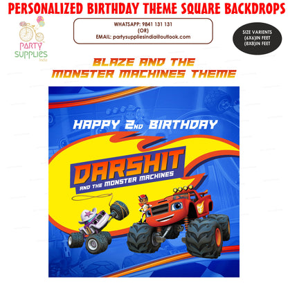 Blaze and the Monster Machines Theme Square Backdrop - image 1 of 3 | Party Supplies India