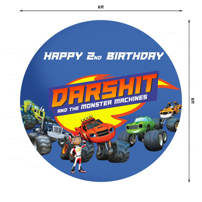 Blaze and the Monster Machines Customized Round Backdrop - image 3 of 4 | Party Supplies India