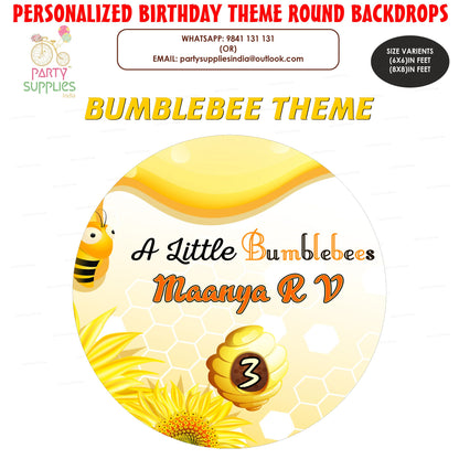 Bumble Bee Theme Customized  Round Backdrop