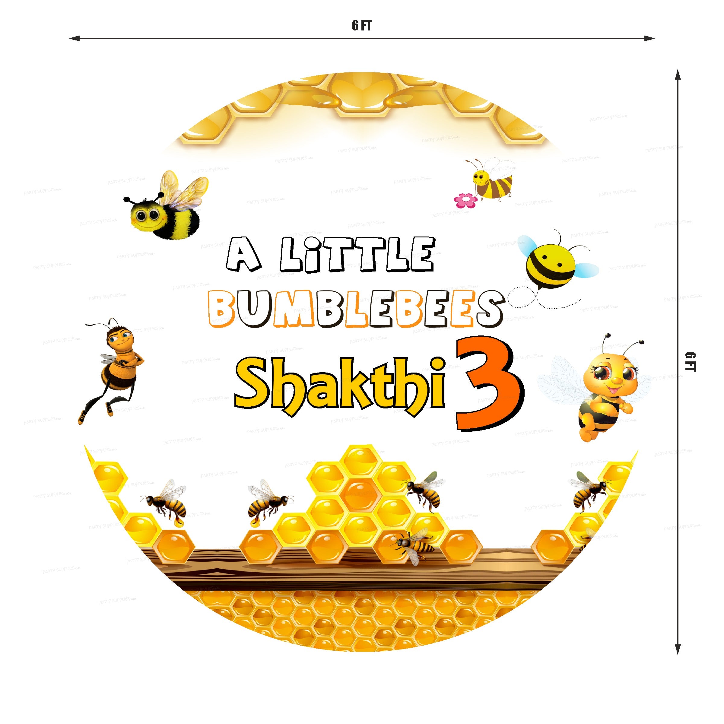 Bumble Bee Personalized Theme Backdrop