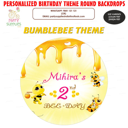 Bumble Bee Theme Round Backdrop