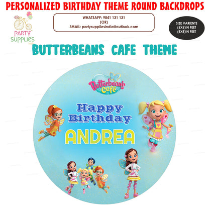 Butter Beans Theme Customized Round Backdrop - image 1 of 4 | Party Supplies India