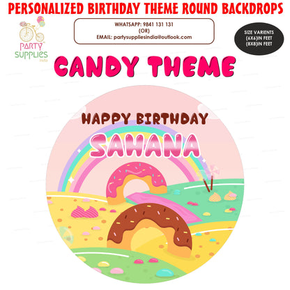Candy Donut Theme Round Backdrop - image 1 of 4 | Party Supplies India