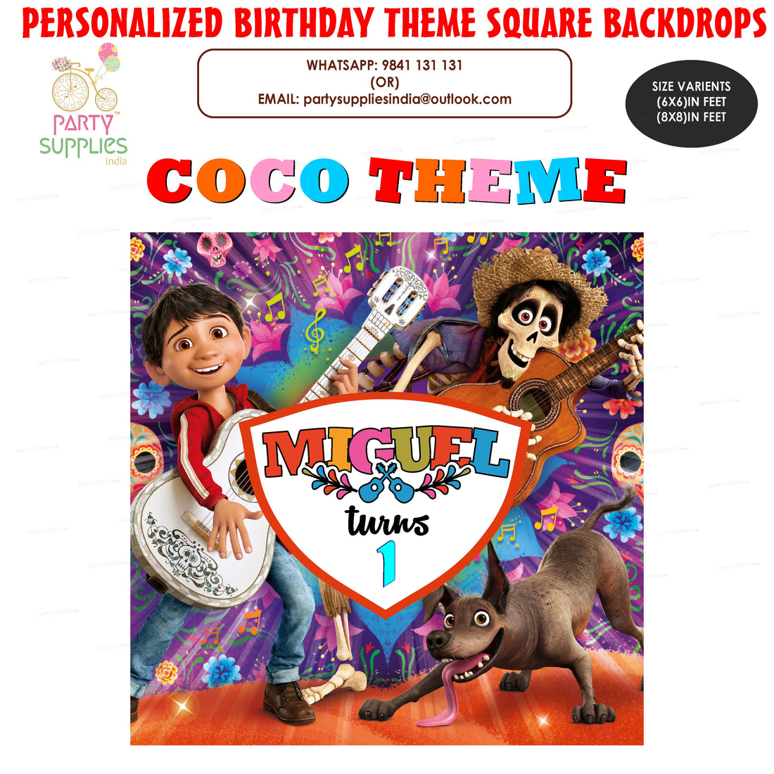 Coco Theme Square Backdrop