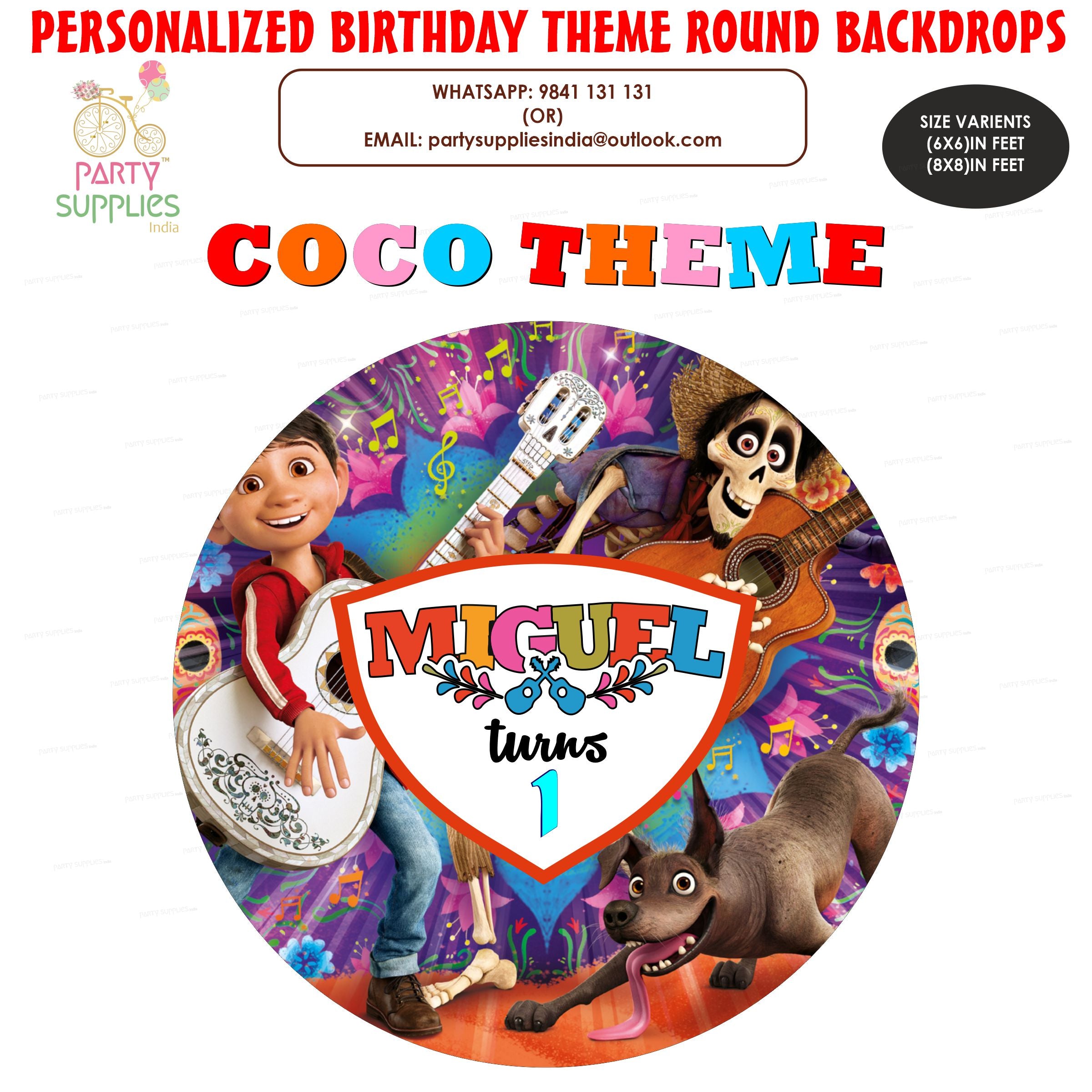 Coco Theme Round Backdrop - image 1 of 4 | Party Supplies India