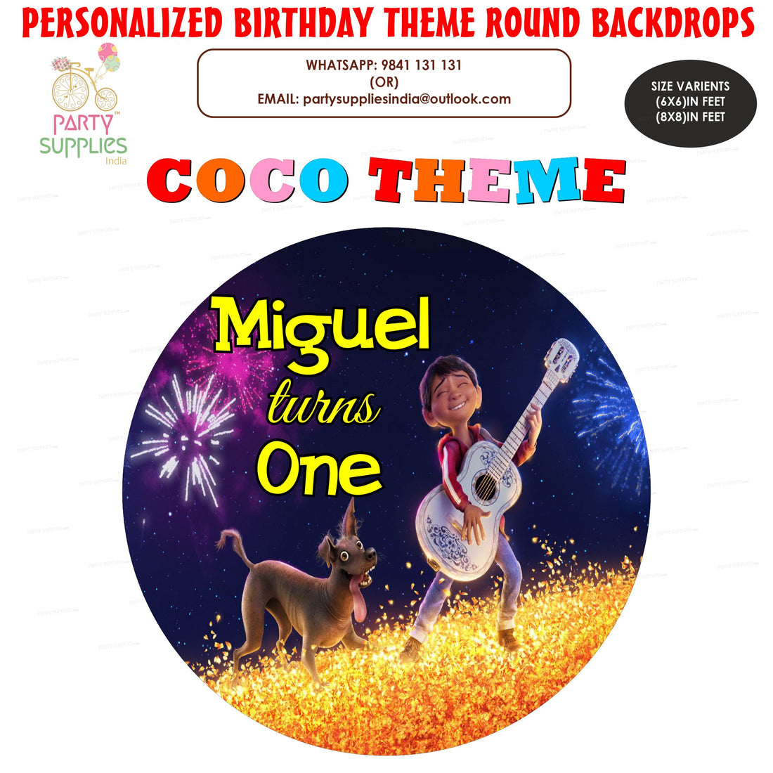 Coco Theme Classic Round Backdrop