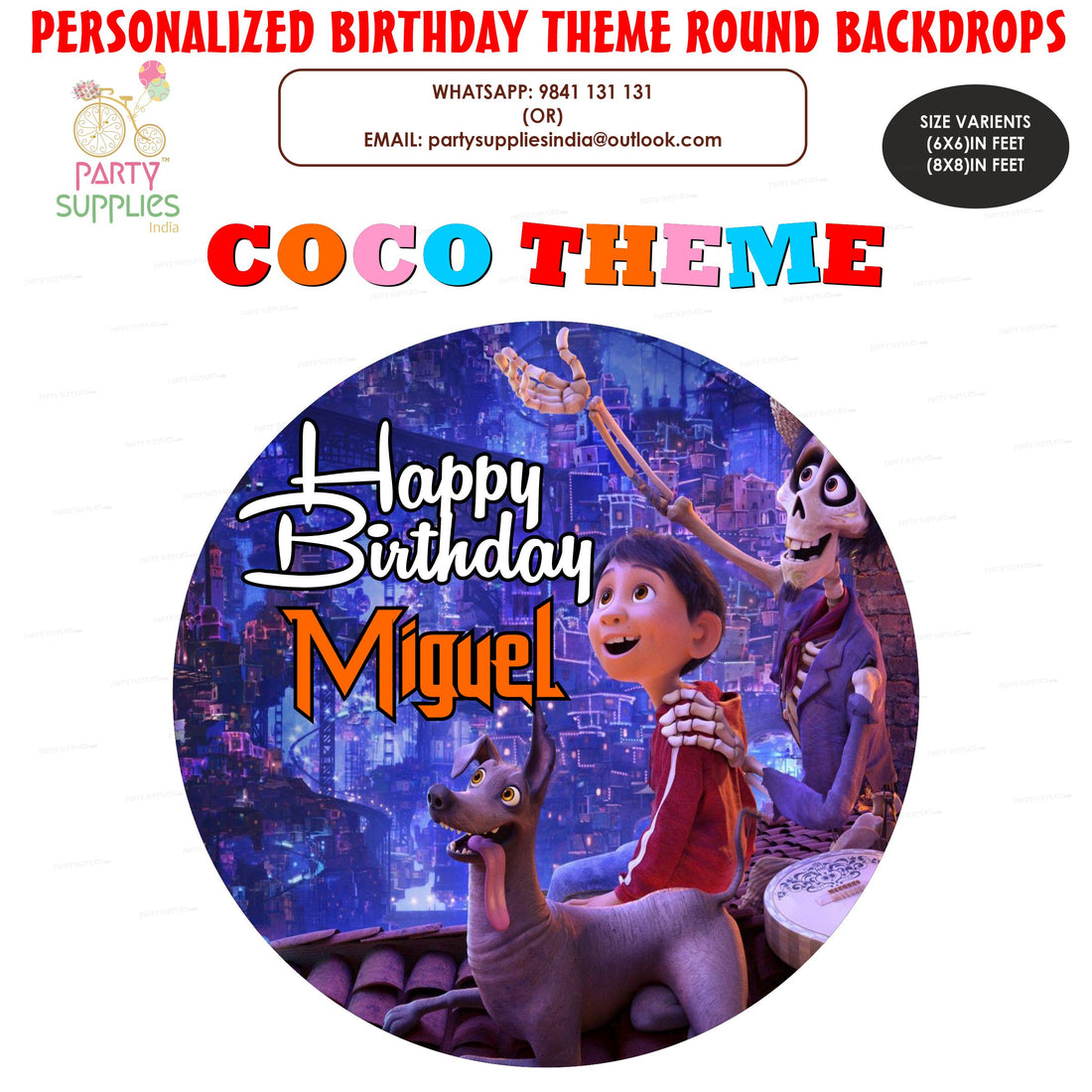 Coco Theme Customized Round Backdrop