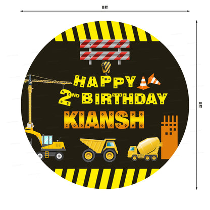 Construction Theme Customized Round Backdrop