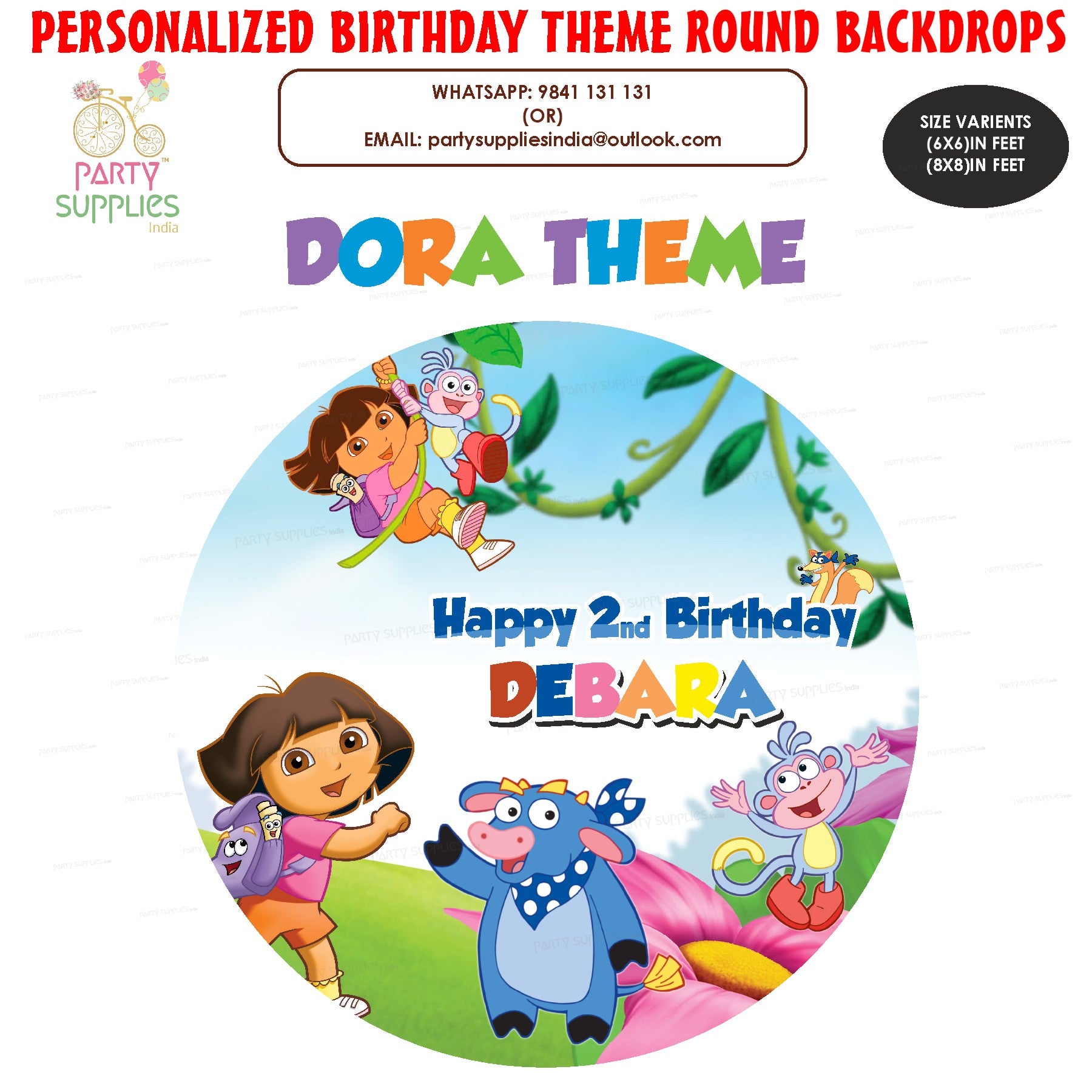 Dora Theme  Round Backdrop