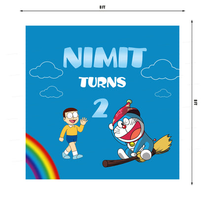 Doraemon Theme Personalized Square Backdrop - image 3 of 3 | Party Supplies India