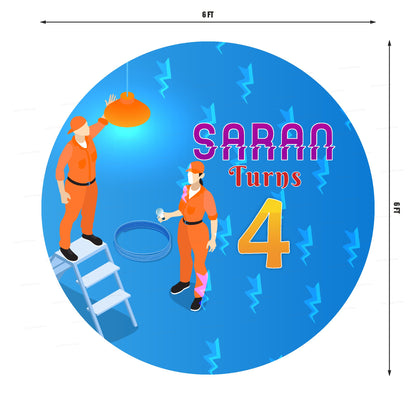 Electrician Theme Round Backdrop