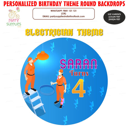 Electrician Theme Round Backdrop