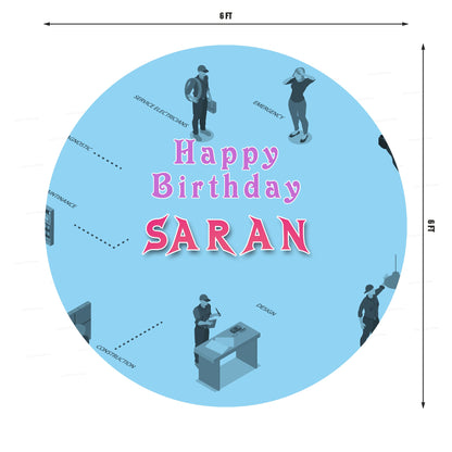 Electrician Theme Customized Round Backdrop