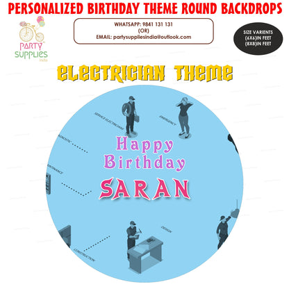 Electrician Theme Customized Round Backdrop