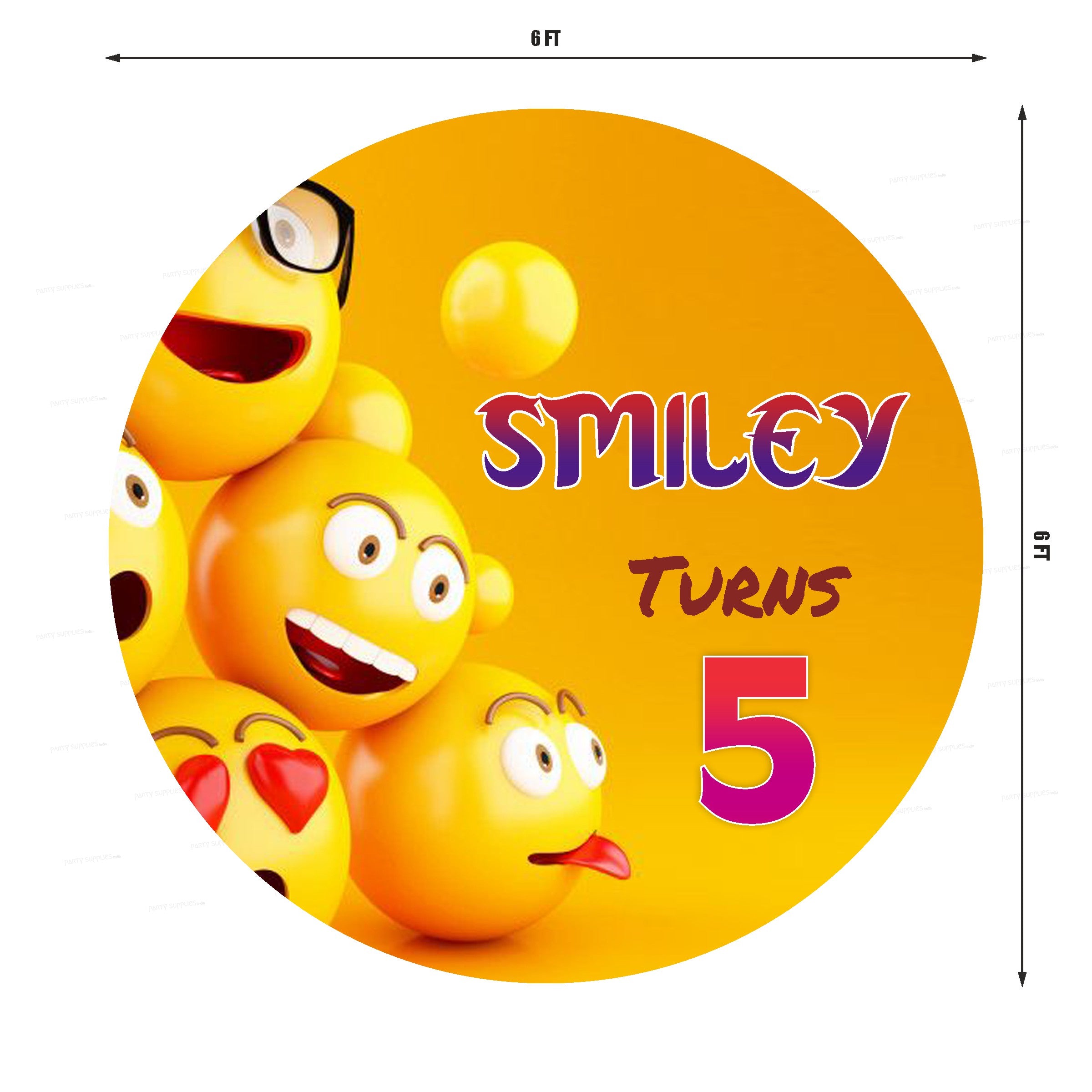 Emoji Theme Round Backdrop