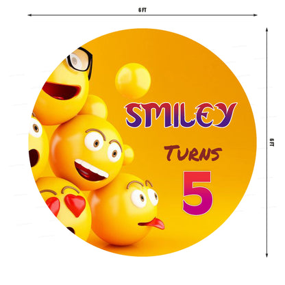 Emoji Theme Round Backdrop