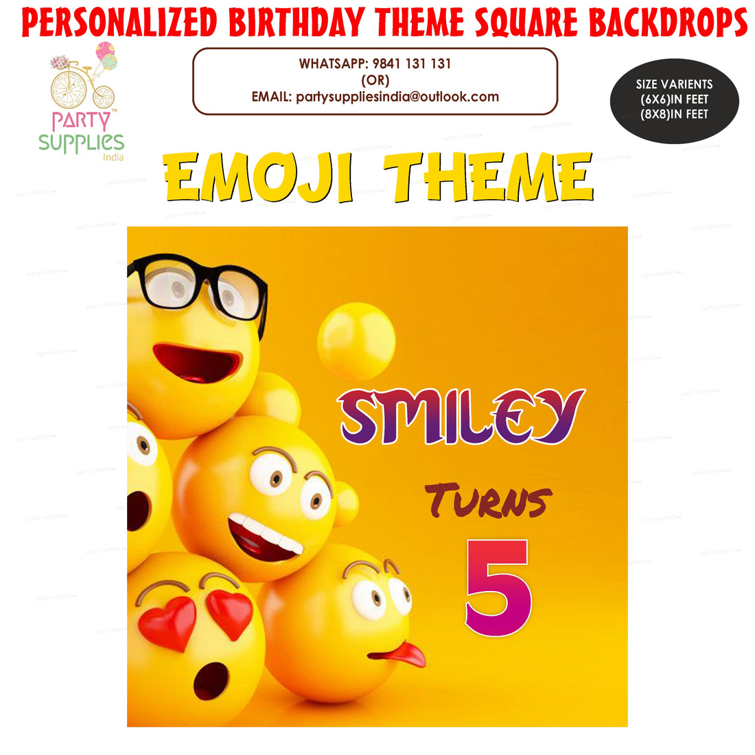 Emoji Theme Square Backdrop