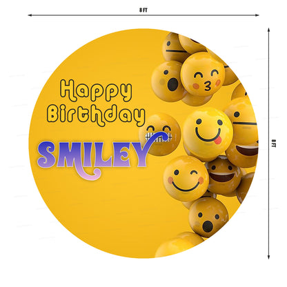 Emoji Theme Round Customized Backdrop - image 3 of 4 | Party Supplies India