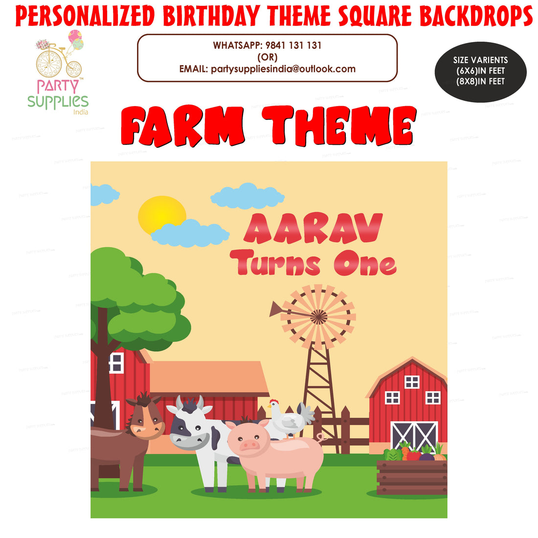 PSI Farm Theme Square Backdrop