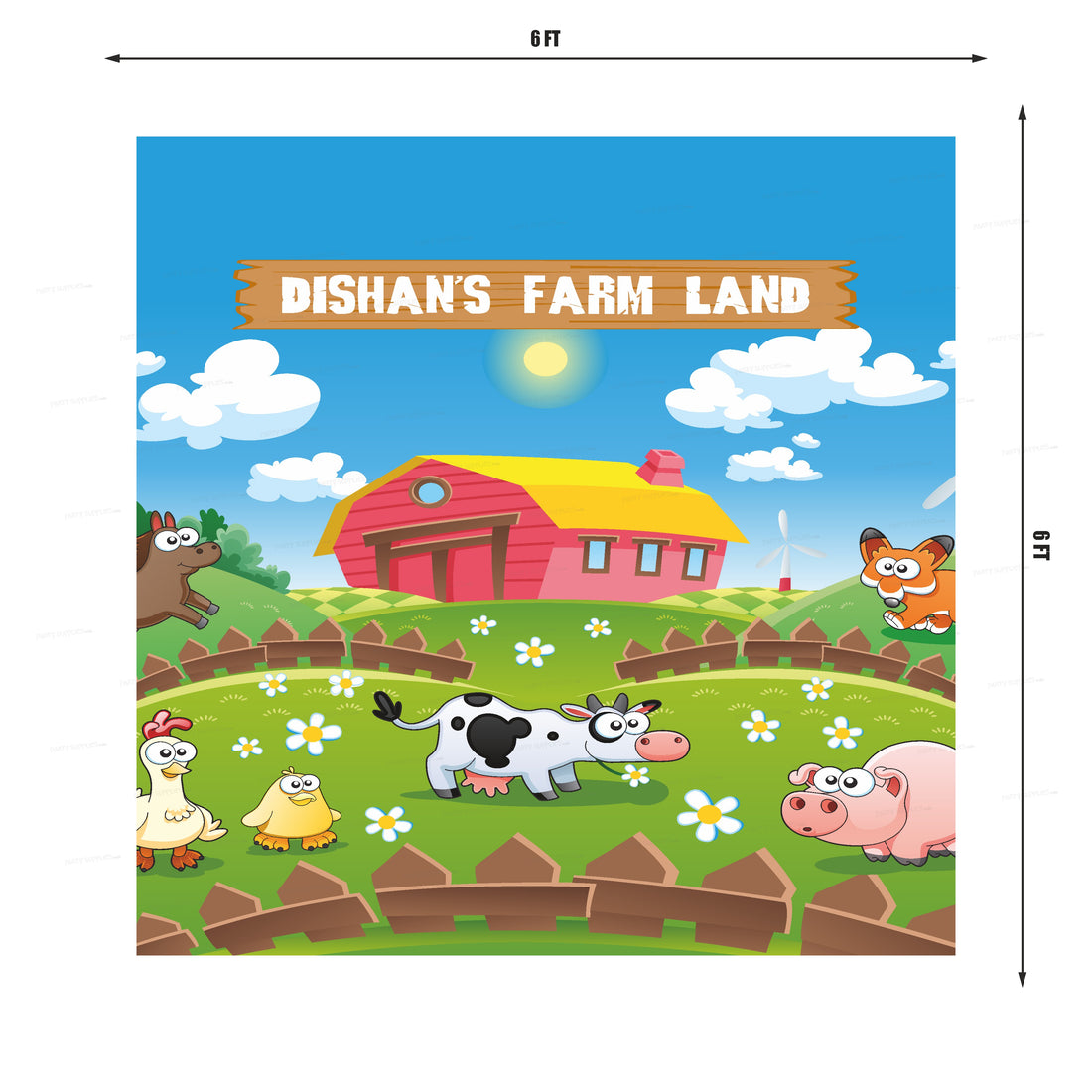 PSI Farm Theme Personalized Square Backdrop