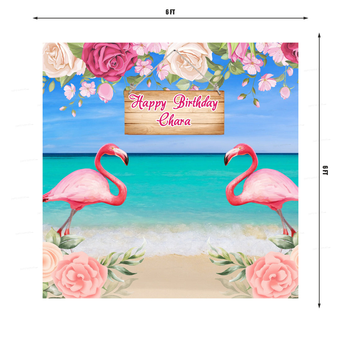 PSI Flamingo Theme customized Square Backdrop