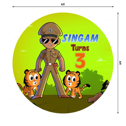 Little Singham Theme Round Backdrop - image 3 of 4 | Party Supplies India
