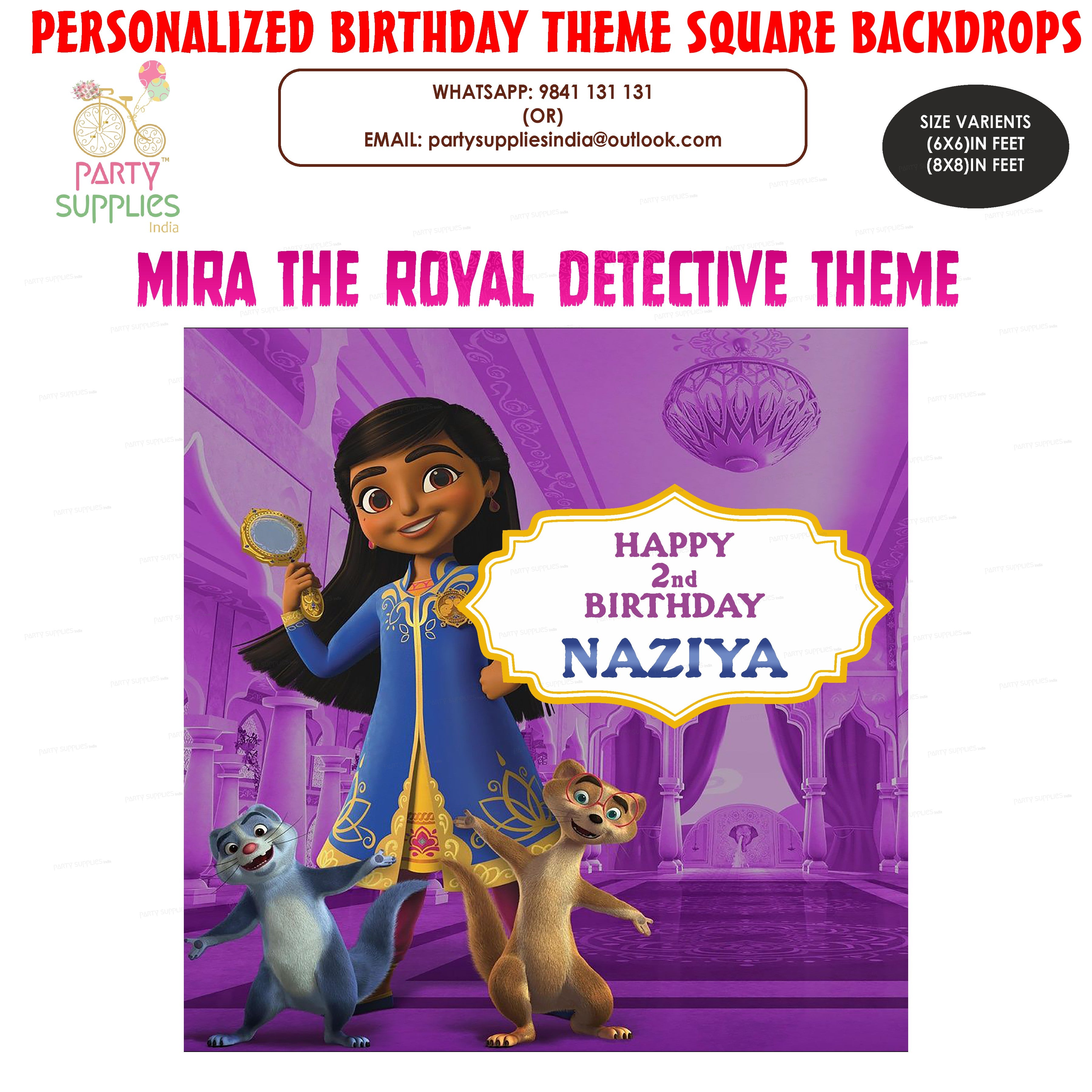 PSI Mira Royal detective Theme Customized Square Backdrop