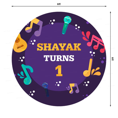 Music Theme Classic Round Backdrop