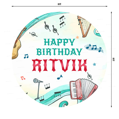 Music Theme Premier Round Backdrop