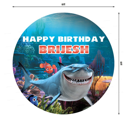 Nemo and Dory Theme Customized Round Backdrop - image 2 of 5 | Party Supplies India